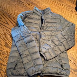 Gray puffer jacket